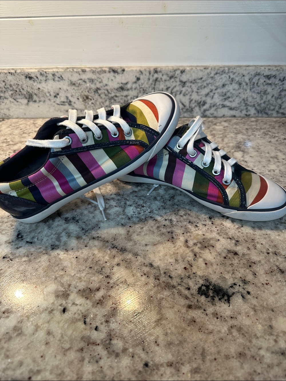 Coach Striped Low-Top Sneakers in Multicolor
